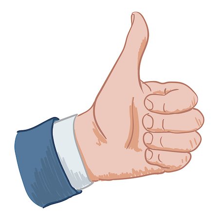 first finger up icon - Hand sign thumbs up hand drawing on a white background Stock Photo - Budget Royalty-Free & Subscription, Code: 400-08808654