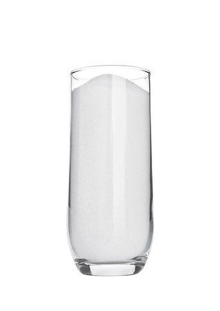 simsearch:400-04359670,k - Glass of white sugar isolated on white background Photographie de stock - Aubaine LD & Abonnement, Code: 400-08809564