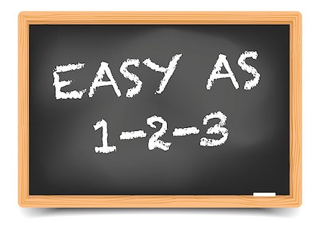 simsearch:400-09088741,k - detailed illustration of a blackboard with Easy As 123 text, eps10 vector, gradient mesh included Foto de stock - Royalty-Free Super Valor e Assinatura, Número: 400-08809804