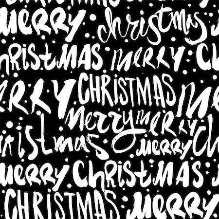 simsearch:400-08814672,k - Seamless Merry Christmas pattern. Festive Happy New Year lettering design. Vector youth contemporary illustration Stock Photo - Budget Royalty-Free & Subscription, Code: 400-08809865