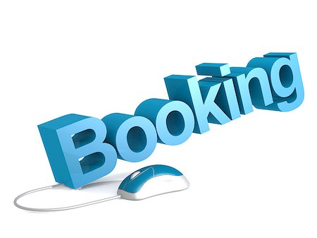 Booking word with blue mouse, 3D rendering Stock Photo - Budget Royalty-Free & Subscription, Code: 400-08809940