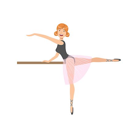 dancing black girl figure - Girl In Pink Skirt In Ballet Dance Class Exercising With The Pole. Flat Simplified Childish Style Classic Dance Position Illustration Isolated On White Background. Stock Photo - Budget Royalty-Free & Subscription, Code: 400-08814026