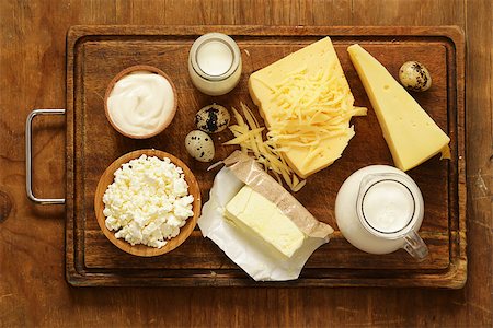 simsearch:400-08296754,k - Assorted dairy products (milk, yogurt, cottage cheese, sour cream) rustic still life Stock Photo - Budget Royalty-Free & Subscription, Code: 400-08814296