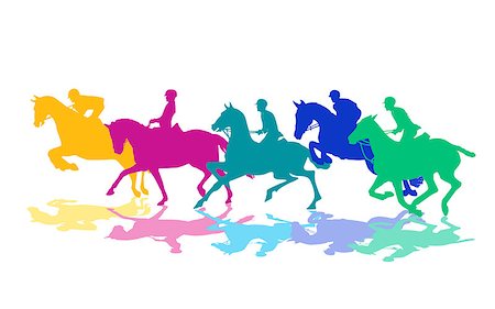 Horsemen riding with horses Stock Photo - Budget Royalty-Free & Subscription, Code: 400-08814410