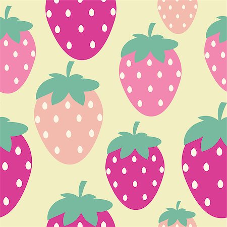 simsearch:400-09108602,k - Simple Strawberry Seamless Pattern Background Vector Illustration EPS10 Stock Photo - Budget Royalty-Free & Subscription, Code: 400-08814556