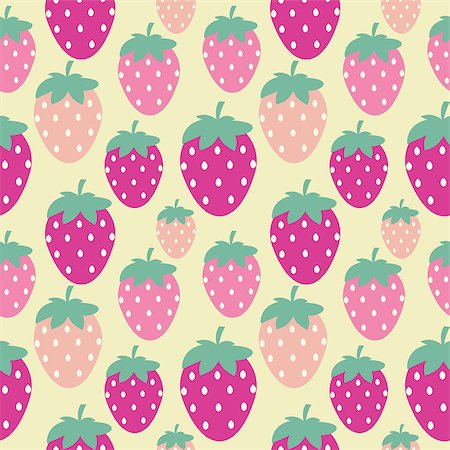 simsearch:400-09108602,k - Simple Strawberry Seamless Pattern Background Vector Illustration EPS10 Stock Photo - Budget Royalty-Free & Subscription, Code: 400-08814553