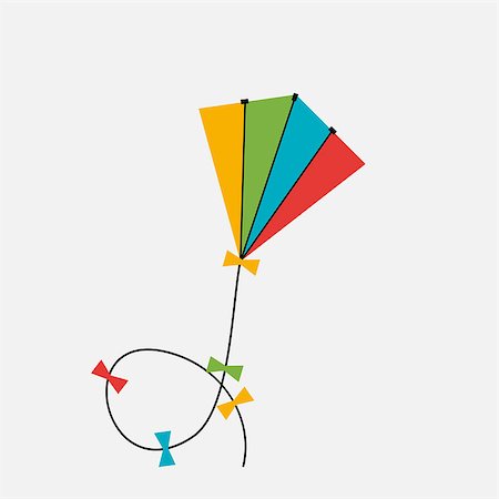 designs for kite decoration - Colorful Kite Icono on Gray Background. Vector Illustration EPS10 Stock Photo - Budget Royalty-Free & Subscription, Code: 400-08814561