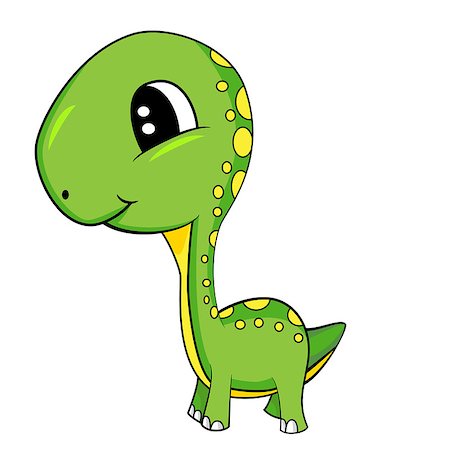 simsearch:400-08956391,k - Illustration of Cute Cartoon of Green Baby Brontosaurus Dinosaur. Vector EPS 8. Stock Photo - Budget Royalty-Free & Subscription, Code: 400-08814647
