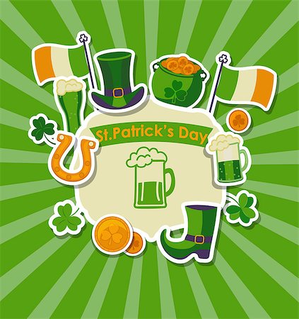 simsearch:400-04316567,k - St Patrick's day design poster, vector illustration. Foto de stock - Royalty-Free Super Valor e Assinatura, Número: 400-08814721