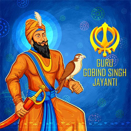 illustration of Happy Guru Gobind Singh Jayanti festival for Sikh celebration background Foto de stock - Super Valor sin royalties y Suscripción, Código: 400-08814745