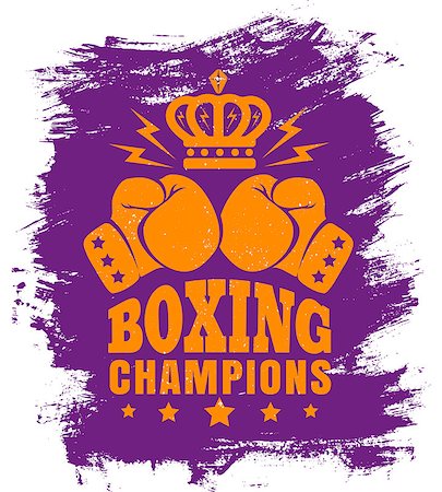 printed training - Vector vintage poster for boxing with gloves and crown. Two gloves and crown for boxing Stock Photo - Budget Royalty-Free & Subscription, Code: 400-08814758