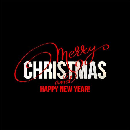 simsearch:400-09120783,k - Merry Christmas Lettering Design on black background. Vector illustration. Stock Photo - Budget Royalty-Free & Subscription, Code: 400-08815062