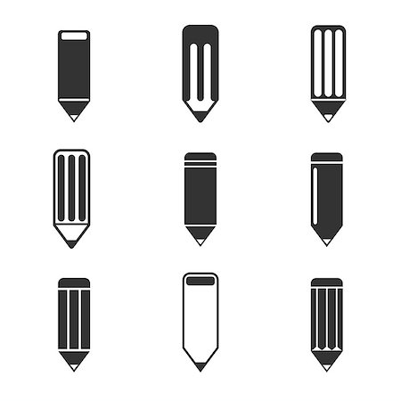 simsearch:400-07258580,k - Pencil design . Icon set . Different views with minimalist pencil . Fotografie stock - Microstock e Abbonamento, Codice: 400-08815151