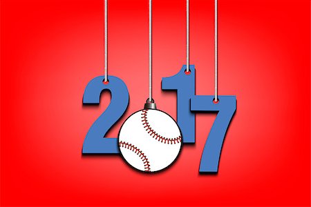 star background banners - New Year numbers 2017 and baseball as a Christmas decorations hanging on strings. Vector illustration Stock Photo - Budget Royalty-Free & Subscription, Code: 400-08815374