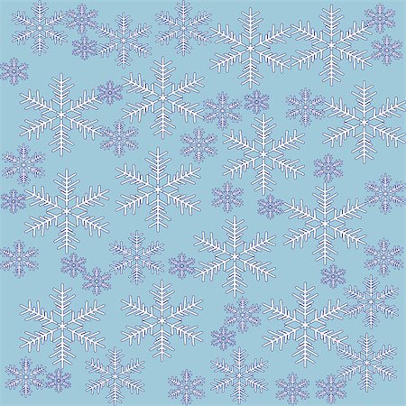 simsearch:400-08814672,k - Seamless pattern with snowflakes on blue background. Vector Illustration Stock Photo - Budget Royalty-Free & Subscription, Code: 400-08815378