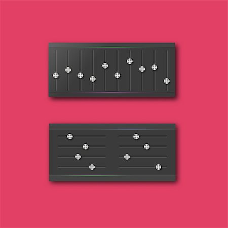 Graphic equalizer with a set of sliders and stylish steel buttons. Design web interface elements, vector illustration. Photographie de stock - Aubaine LD & Abonnement, Code: 400-08815418