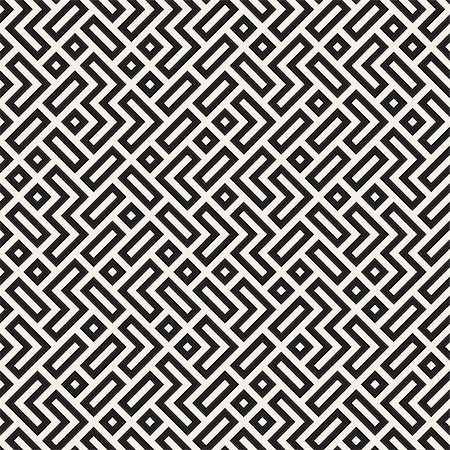 Irregular Maze Line. Abstract Geometric Background Design. Vector Seamless Black and White Pattern. Stock Photo - Budget Royalty-Free & Subscription, Code: 400-08815512