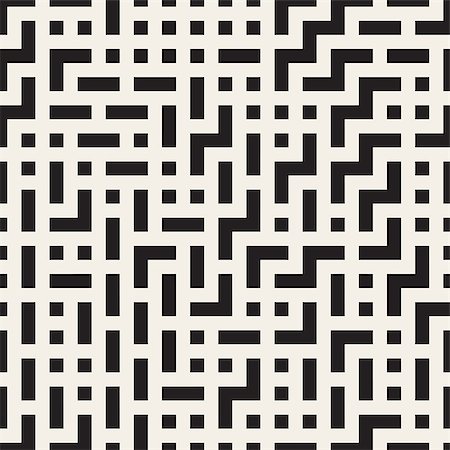 Irregular Maze Line. Abstract Geometric Background Design. Vector Seamless Black and White Pattern. Stock Photo - Budget Royalty-Free & Subscription, Code: 400-08815527