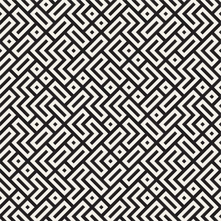 Irregular Maze Line. Abstract Geometric Background Design. Vector Seamless Black and White Pattern. Stock Photo - Budget Royalty-Free & Subscription, Code: 400-08815521