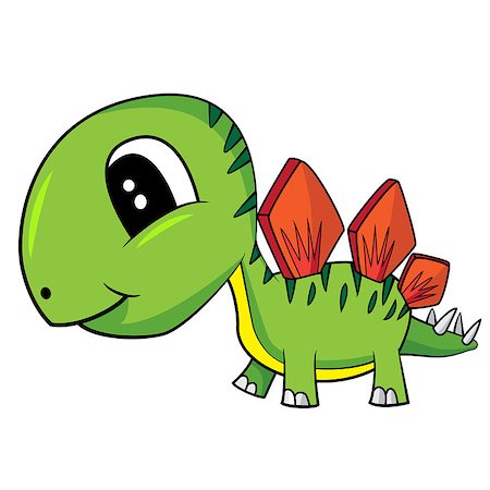 simsearch:400-08956391,k - Illustration of Cute Cartoon Baby Stegosaurus Dinosaur. Vector EPS 8. Stock Photo - Budget Royalty-Free & Subscription, Code: 400-08815587