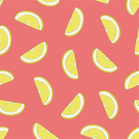 egnismoore (artist) - Vector seamless pattern with hand drawn lemon slices. Beautiful design elements, perfect for prints and patterns. Photographie de stock - Aubaine LD & Abonnement, Code: 400-08815606