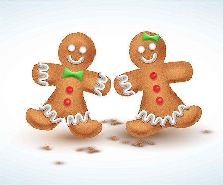 Gingerbread cookies. vector illustration for new year s day, christmas, winter holiday, cooking, new year s eve, food, silvester, etc Stock Photo - Budget Royalty-Free & Subscription, Code: 400-08815615