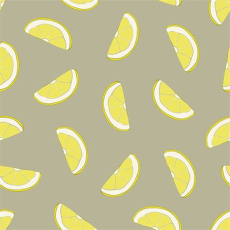 egnismoore (artist) - Vector seamless pattern with hand drawn lemon slices. Beautiful design elements, perfect for prints and patterns. Photographie de stock - Aubaine LD & Abonnement, Code: 400-08815611