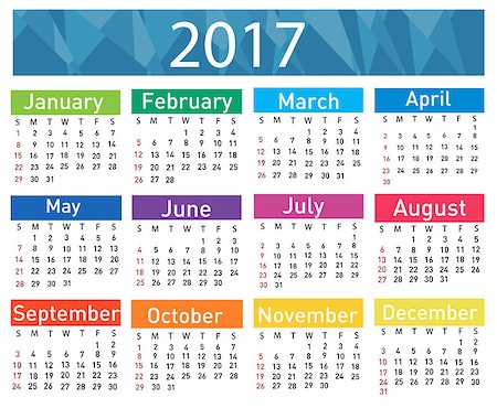Calendar for 2017 Stock Photo - Budget Royalty-Free & Subscription, Code: 400-08815674