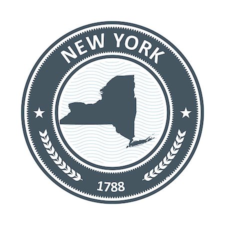 simsearch:400-09094145,k - New York stamp with state map silhouette Photographie de stock - Aubaine LD & Abonnement, Code: 400-08816117