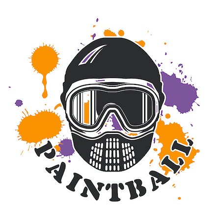 simsearch:400-08041679,k - Paintball emblem - mask and paint blots and splashes Foto de stock - Royalty-Free Super Valor e Assinatura, Número: 400-08816125