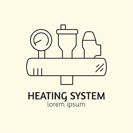 House Heating Single Logo. Illustration of Safety Group made in trendy line style vector. Clean and Simple modern emblem for shop product or company. Perfect for your business. Photographie de stock - Aubaine LD & Abonnement, Code: 400-08816239