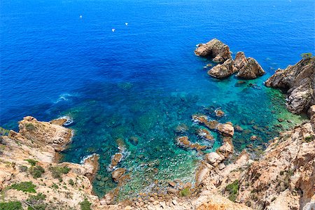 simsearch:400-08887977,k - Summer sea rocky coast landscape (Spain). View from above. Foto de stock - Super Valor sin royalties y Suscripción, Código: 400-08816279