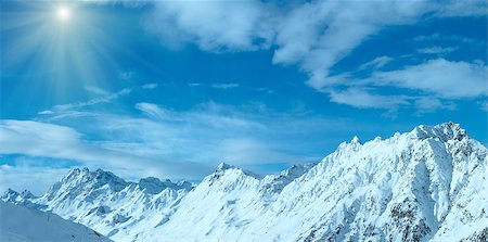 simsearch:400-08817566,k - Sunshiny winter Silvretta Alps landscape. Ski resort, Tirol, Austria. Panorama. Photographie de stock - Aubaine LD & Abonnement, Code: 400-08816273