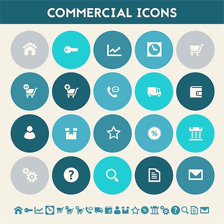 simsearch:400-08696973,k - Modern flat design multicolored commercial icons collection Photographie de stock - Aubaine LD & Abonnement, Code: 400-08816379