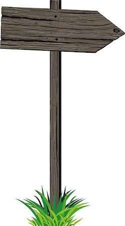 sharpner (artist) - Wooden signboard arrow template in grunge style and green grass isolated on white background. Road sign. Stockbilder - Microstock & Abonnement, Bildnummer: 400-08816652