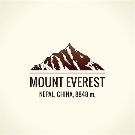 extezy (artist) - Mountain tourist vector logo. Emblem Mount adventures. Icon mount. Highest mountains in world. Everest Stock Photo - Budget Royalty-Free & Subscription, Code: 400-08816689