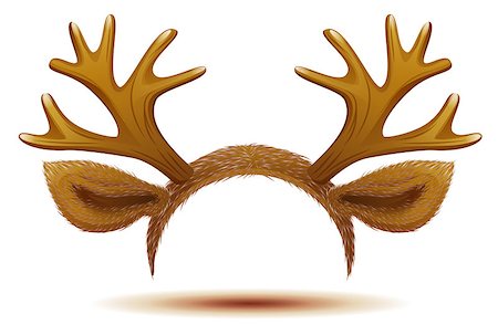 Mask Deer antlers and ears. Isolated on white vector illustration Foto de stock - Royalty-Free Super Valor e Assinatura, Número: 400-08816877