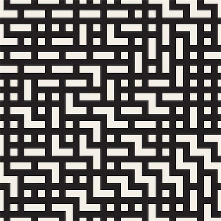 Irregular Maze Line. Abstract Geometric Background Design. Vector Seamless Black and White Pattern. Stock Photo - Budget Royalty-Free & Subscription, Code: 400-08816963