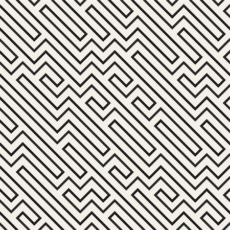 Irregular Maze Line. Abstract Geometric Background Design. Vector Seamless Black and White Pattern. Stock Photo - Budget Royalty-Free & Subscription, Code: 400-08817001