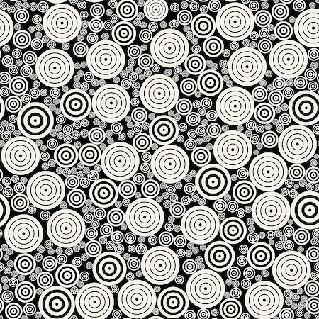 Vector Black and White Concentric Circles Mosaic Jumble Seamless Pattern Background Stock Photo - Budget Royalty-Free & Subscription, Code: 400-08817018