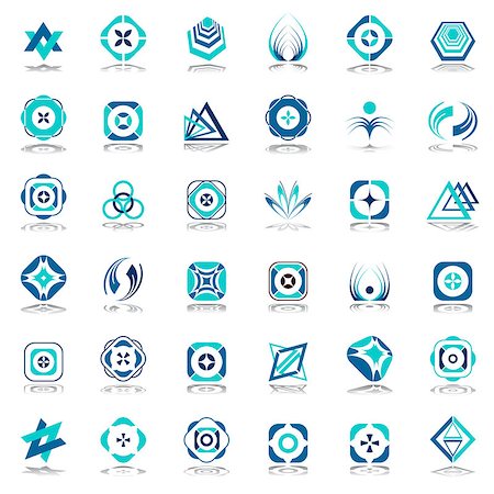 Design elements set. Abstract icons. Vector art. Stock Photo - Budget Royalty-Free & Subscription, Code: 400-08817235