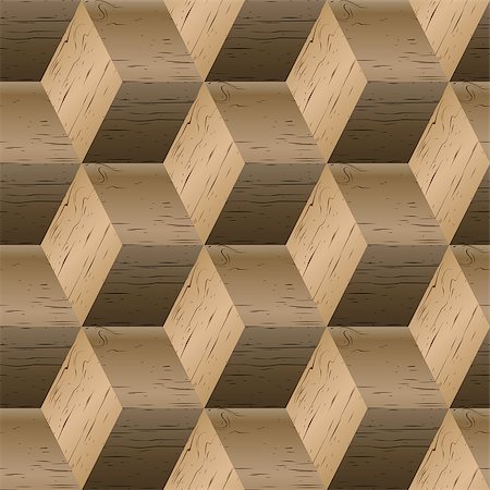 Abstract background, seamless pattern of isometric cubes, repeating wooden texture, vector illustration. Stock Photo - Budget Royalty-Free & Subscription, Code: 400-08817257
