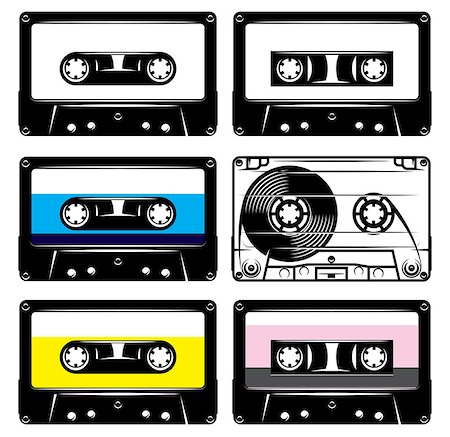 simsearch:400-06357261,k - set of vintage black plastic and transparent cassettes Stock Photo - Budget Royalty-Free & Subscription, Code: 400-08817343