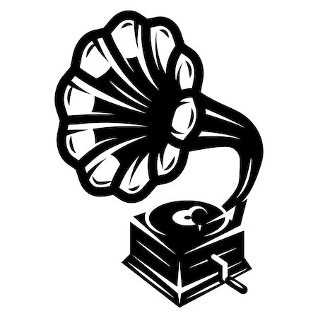 simsearch:400-05294119,k - gramophone icon for a logo template, vector monochrome illustration Foto de stock - Super Valor sin royalties y Suscripción, Código: 400-08817360