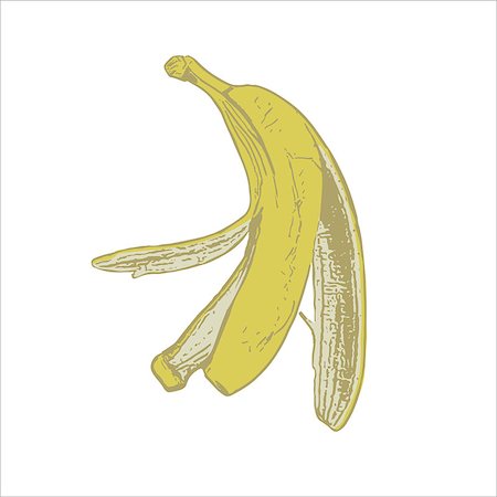 skin of a ripe yellow banana on a white background picture Foto de stock - Super Valor sin royalties y Suscripción, Código: 400-08817415