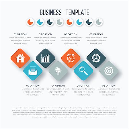 simsearch:400-07423002,k - Vector square infographics with icons. Template for presentation. Diagram concept with 8 parts Stock Photo - Budget Royalty-Free & Subscription, Code: 400-08817439