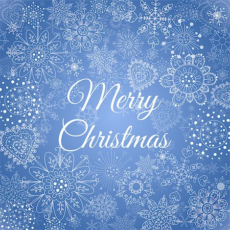 Merry Christmas background. Snowflakes Christmas pattern lettering design . Vector illustration Stock Photo - Budget Royalty-Free & Subscription, Code: 400-08817482