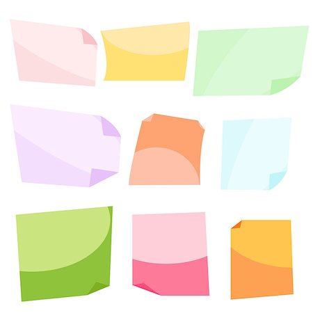 simsearch:400-06203504,k - Sticky colorful notes. Stationery clip vector. Memo reminder notes for message board. Stock Photo - Budget Royalty-Free & Subscription, Code: 400-08817539