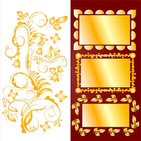 simsearch:400-08615799,k - various elements of the ornament frames and gold color Stock Photo - Budget Royalty-Free & Subscription, Code: 400-08817597