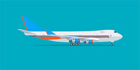 Vector cargo jet airplane flying in the sky. Vector illustration. Stock Photo - Budget Royalty-Free & Subscription, Code: 400-08817637